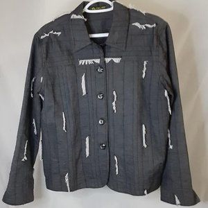 Men's Denim Fashion Jacket Lightweight Dark Gray